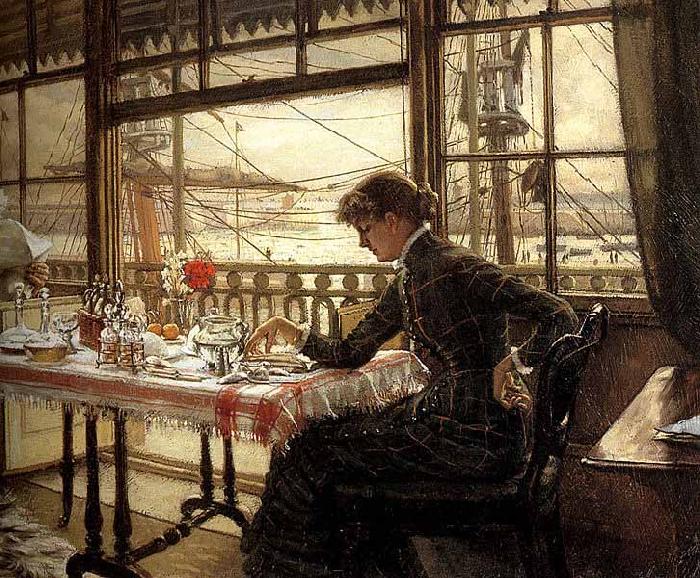 James Tissot Room Overlooking the Harbour oil painting picture